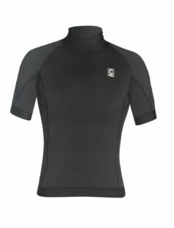 C Skins HDI Mens Short Sleeve Thermal Rash Vest - Black 11 C Skins HDI Mens Short Sleeve Thermal Rash Vest - Black -Mystic Sale mens hdiskins ss black frontcutout