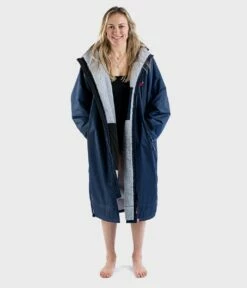 Dryrobe Advance Long Sleeve Change Robe - Navy / Grey