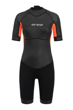 Orca Vitalis Womens Openwater Shorty Wetsuit 2023 - Black/Orange