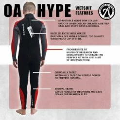 OA Hype 4/3mm Boys Back Zip Wetsuit 2024 - Black -Mystic Sale oahypeinfo2