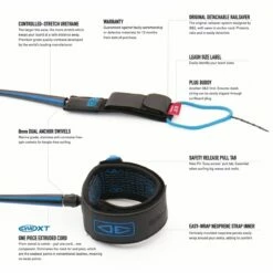 Ocean & Earth OneXT All Round/Comp 6ft Surfboard Leash -Mystic Sale one xt details 1 2