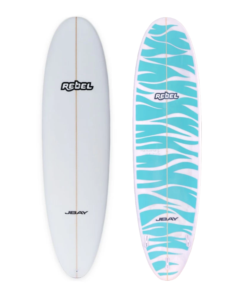 Rebel Mini Mal 7'2" Surfboard - Clear/Seagreen Design 4 Rebel Mini Mal 7'2" Surfboard - Clear/Seagreen Design - Image 2