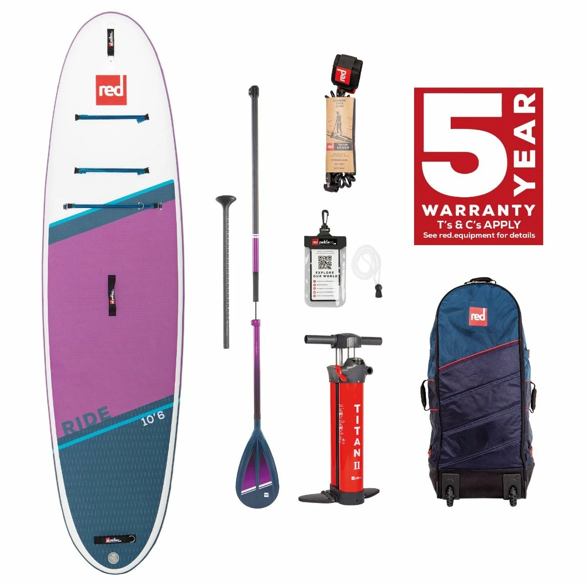 Red Paddle Co 10'6 Ride ISUP Package 2023 - Purple 3 Red Paddle Co 10'6 Ride ISUP Package 2023 - Purple