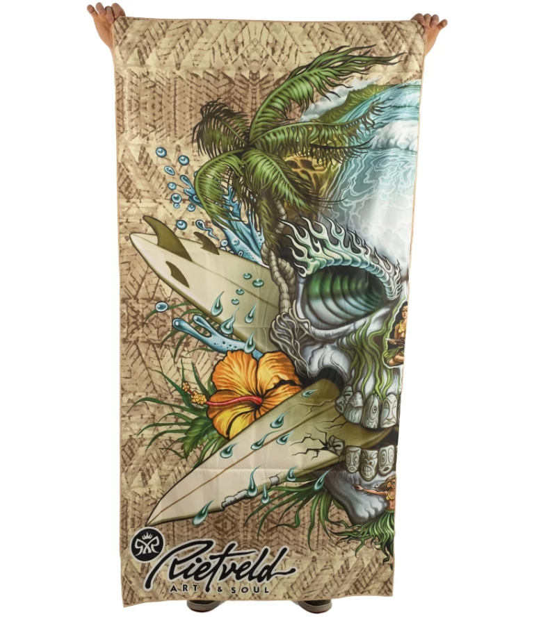 Rietveld Surf Skull Beach Towel - Sand 3 Rietveld Surf Skull Beach Towel - Sand