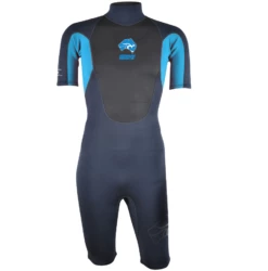 Australian Board Company Pulse 3/2mm Mens Back Zip Shorty Wetsuit - Black/Blue