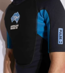 Australian Board Company Pulse 3/2mm Mens Back Zip Shorty Wetsuit - Black/Blue -Mystic Sale screenshot 2023 09 19 135704