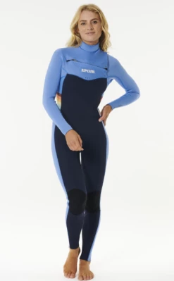 Rip Curl Dawn Patrol Perf 4/3mm Womens Chest Zip Wetsuit 2023 - Blue