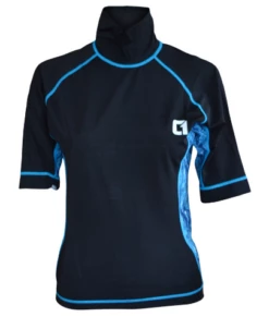 Circle One Kona Lycra Womens Short Sleeve Rash Vest - Blue