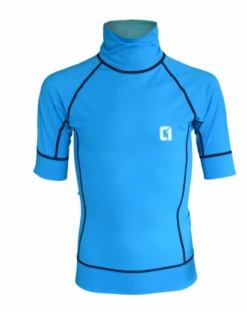 Circle One Short Sleeve Kids Rash Vest - Blue