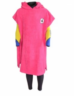 Circle One Kids Hooded Towel Changing Robe Poncho - Pink
