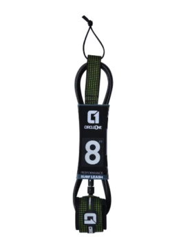 Circle One Performance 8ft Surfboard Ankle Leash - Black