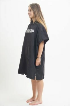 Sorted Surf Premium Hooded Kids Changing Robe - Black -Mystic Sale sorted robie kids2