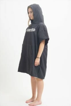 Sorted Surf Premium Hooded Kids Changing Robe - Black -Mystic Sale sorted robie kids3