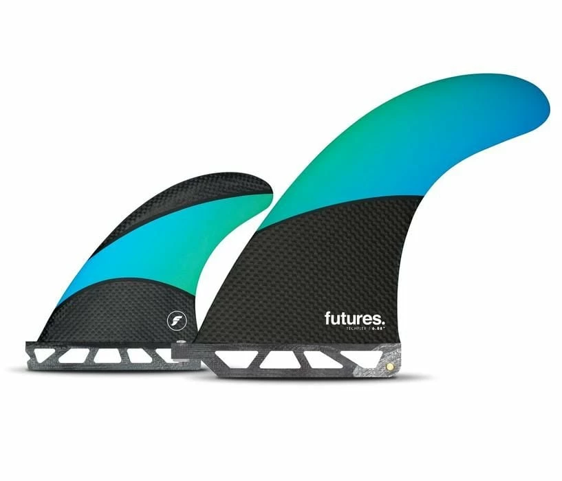 Futures Techflex 2+1 Fin Set - Blue/Green 3 Futures Techflex 2+1 Fin Set - Blue/Green