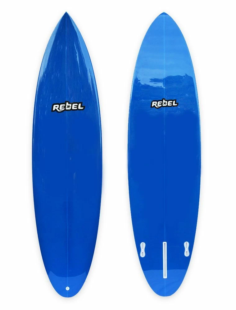 Rebel 6ft 8 Mid Length Resin Tint Surfboard - Resin Blue 3 Rebel 6ft 8 Mid Length Resin Tint Surfboard - Resin Blue