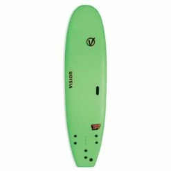 Vision Takeoff 8'0" Longboard Softtop - Lime/Warm Red