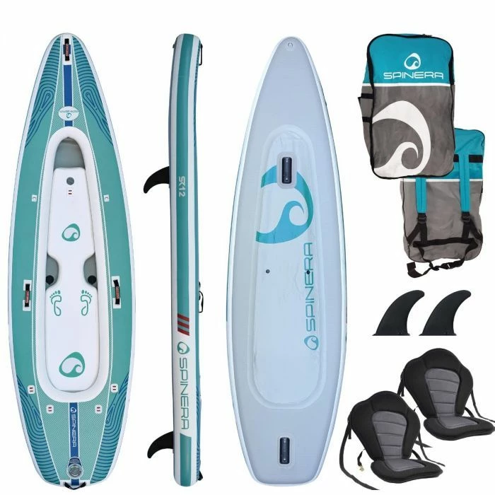 Spinera 12ft Inflatable SupKayak - Turquoise/ White 4 Spinera 12ft Inflatable SupKayak - Turquoise/ White - Image 2