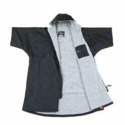 Dryrobe Advance Short Sleeve - Large - Black / Grey -Mystic Sale web a da bg zip pkt 600x700