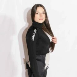 Circle One Women's Polypro Thermal Rash Vest Kona Long Sleeve - Black -Mystic Sale womens thermal rash vest kona polypro long sleeve right view 4 scaled 1