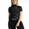 C Skins X Womens Short Sleeve Rash Vest - Black -Mystic Sale womens uvskins rashx ss black front