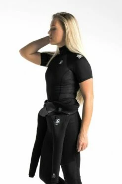 C Skins X Womens Short Sleeve Rash Vest - Black -Mystic Sale womens uvskins rashx ss black side