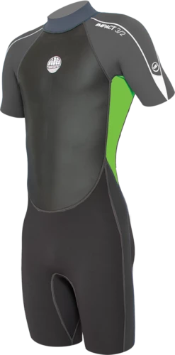 Alder Impact Junior 3/2mm Back Zip Shorty 2023 - Green