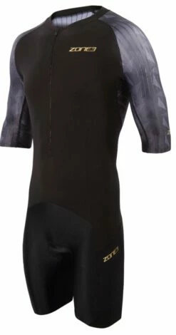 Zone3 Zone 3 Lava Short Sleeve Mens Aero Trisuit - Black/Gold