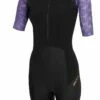 Zone3 Zone 3 Lava Short Sleeve Womens Aero Trisuit - Purple/Black -Mystic Sale zone3 triwear lava womens ss trisuit cutout purple front
