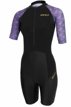 Zone3 Zone 3 Lava Short Sleeve Womens Aero Trisuit - Purple/Black